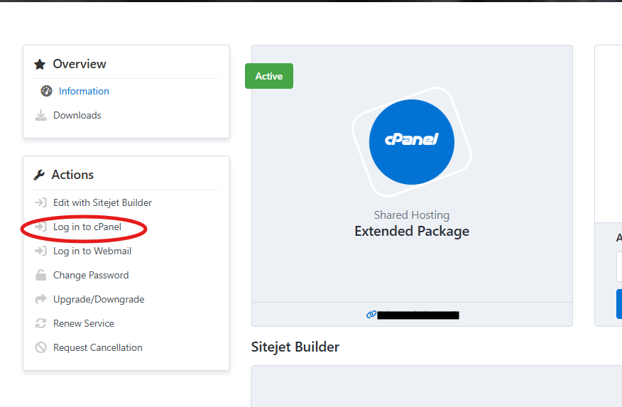 Log into cPanel