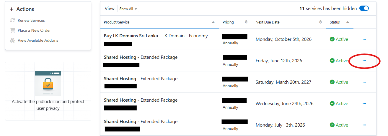 Log into cPanel