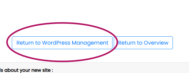 Return to WordPress Managment