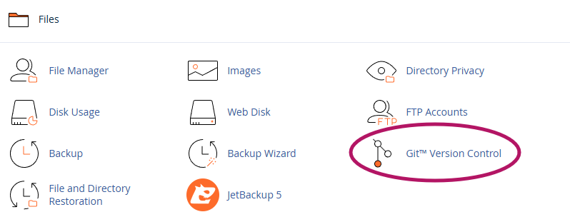 cPanel Git Control