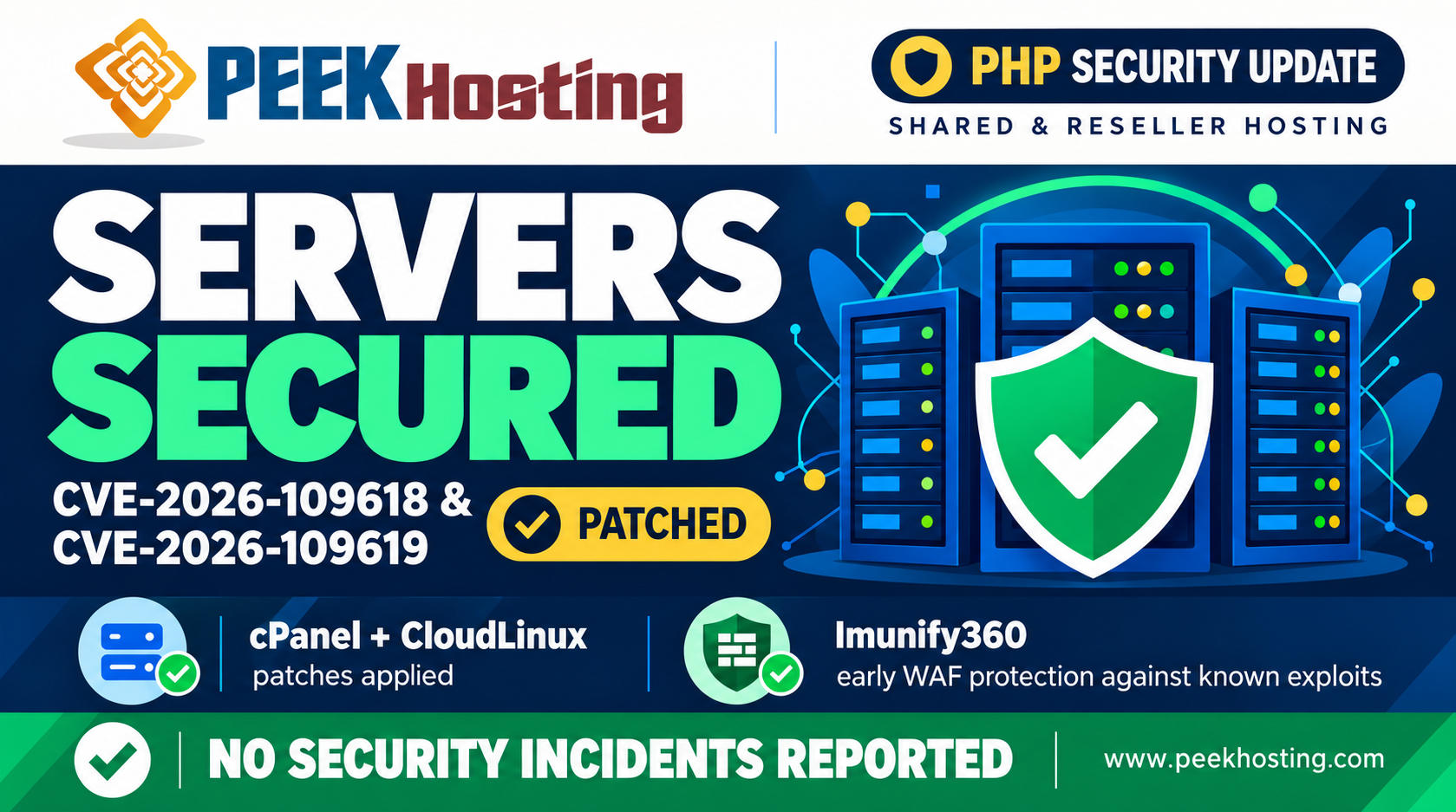 PHP Security Update: PEEK Hosting Secures Shared and Reseller Hosting Servers